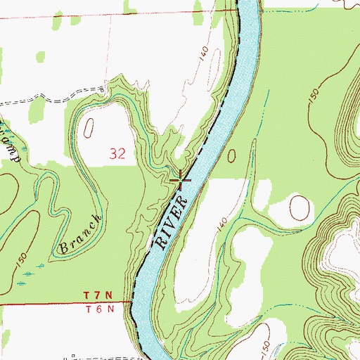 Topographic Map of Beaverdam Branch, AL