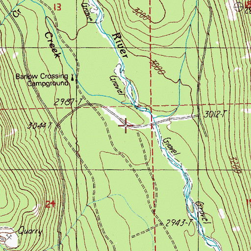 Topographic Map of Barlow Creek, OR