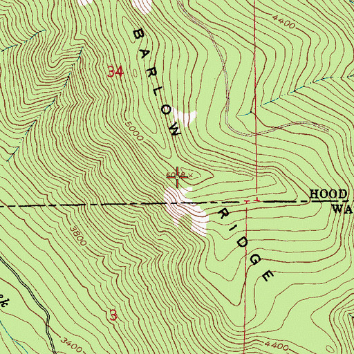 Topographic Map of Barlow Ridge, OR