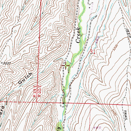 Topographic Map of Barnard Gulch, OR