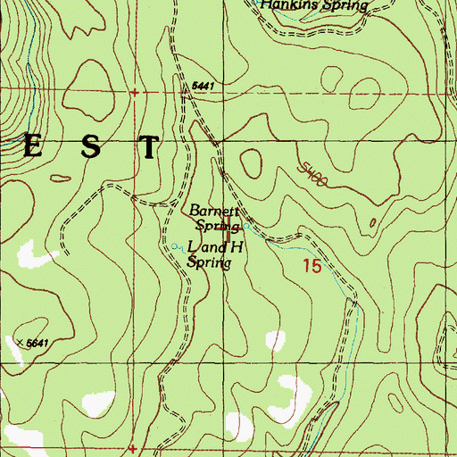Topographic Map of Barnett Spring, OR