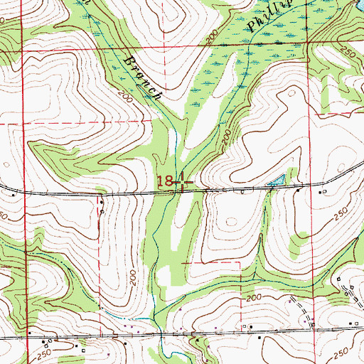 Topographic Map of Beaverdam Branch, AL