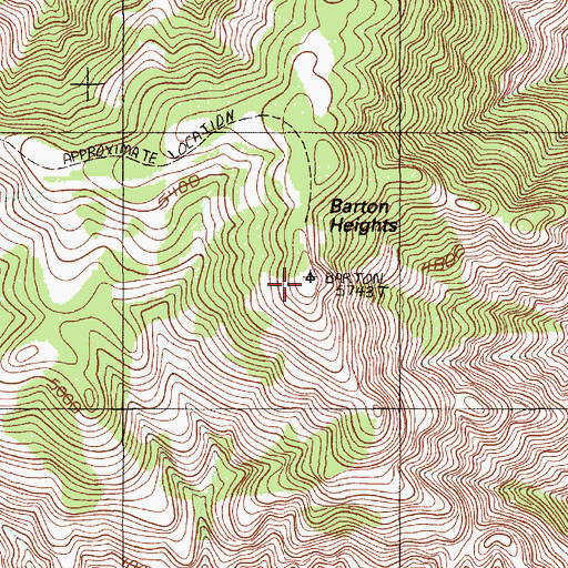 Topographic Map of Barton Heights, OR
