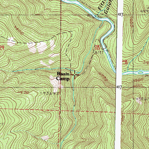 Topographic Map of Basin Camp, OR