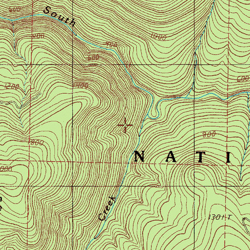 Topographic Map of Basin Creek, OR