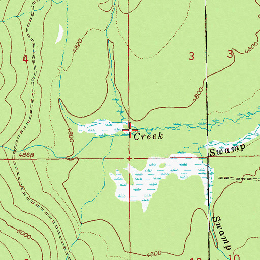 Topographic Map of Basin Creek, OR