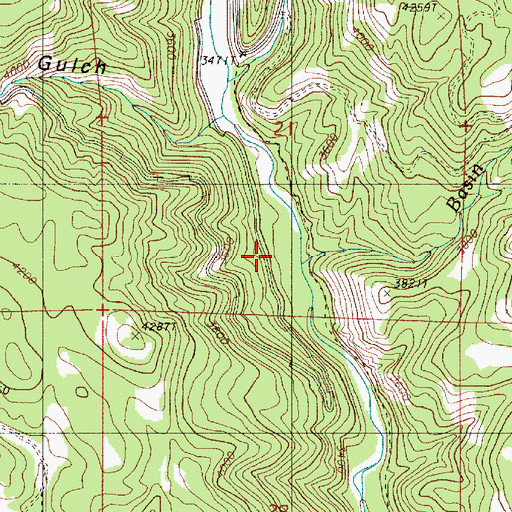 Topographic Map of Basin Creek, OR