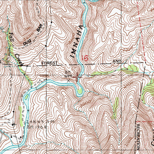 Topographic Map of Basin Creek, OR