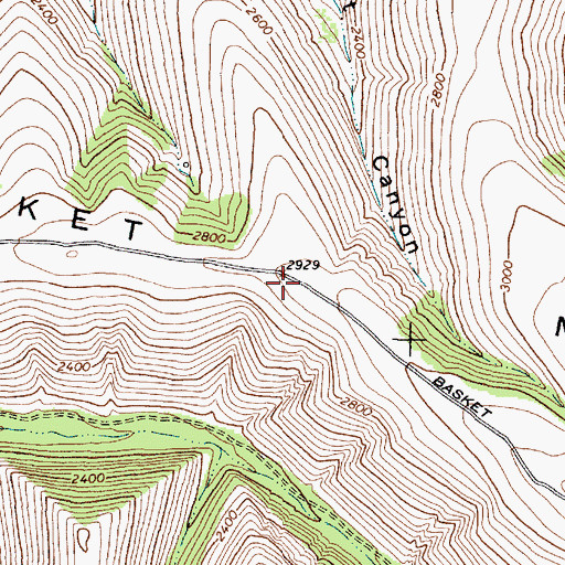 Topographic Map of Basket Mountain, OR