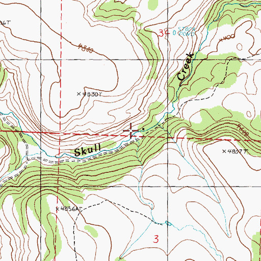 Topographic Map of Bossuot Cabin, OR