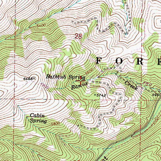 Topographic Map of Bathtub Spring, OR