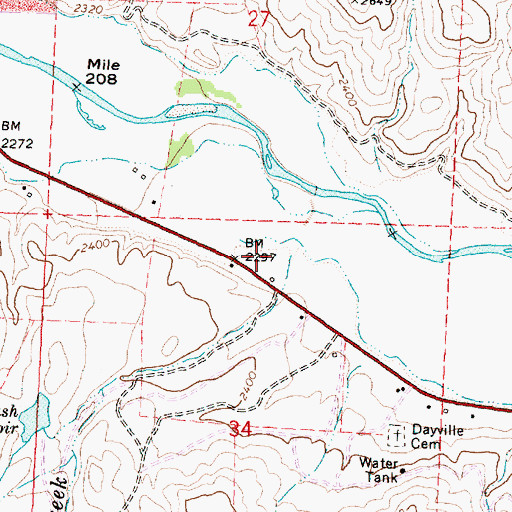 Topographic Map of Battle Creek, OR