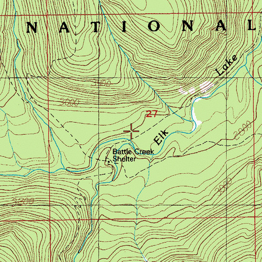 Topographic Map of Battle Creek, OR