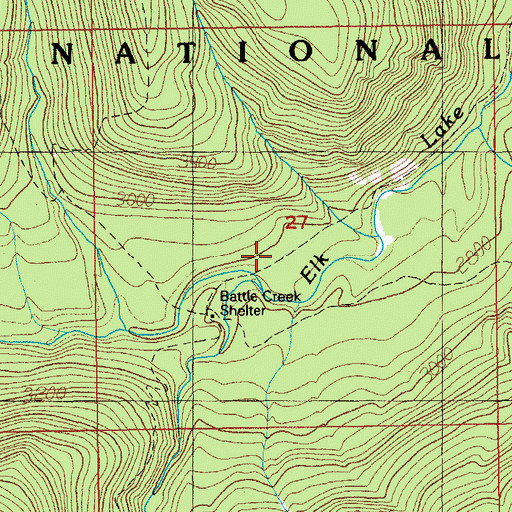 Topographic Map of Battle Creek, OR