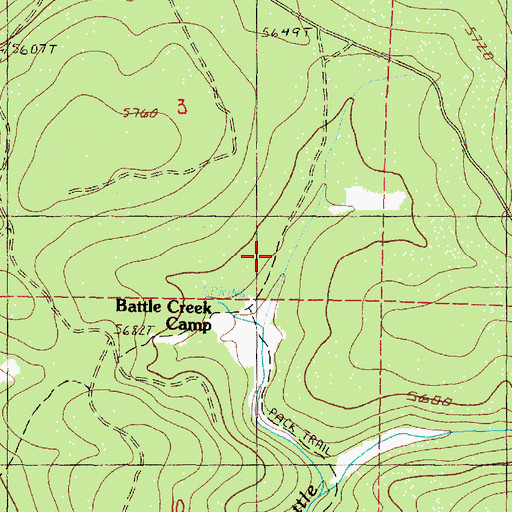 Topographic Map of Battle Creek Guard Station, OR