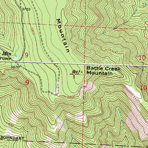 Topographic Map of Battle Creek Mountain, OR