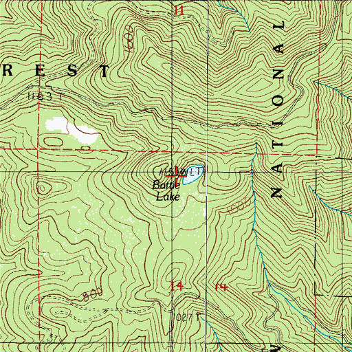 Topographic Map of Battle Lake, OR