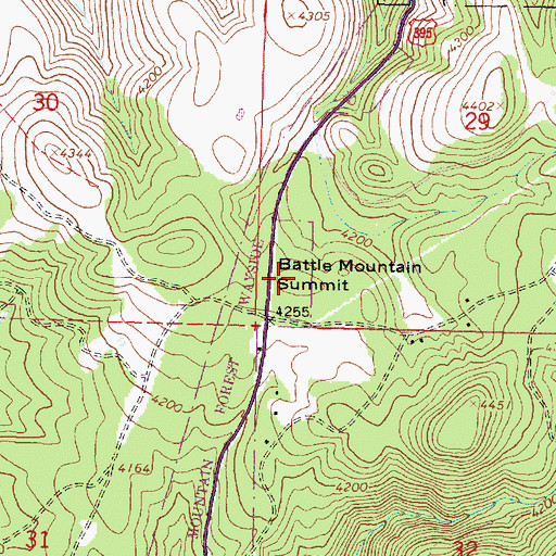 Topographic Map of Battle Mountain Summit, OR