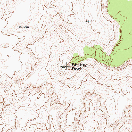 Topographic Map of Sitting Rock, AZ