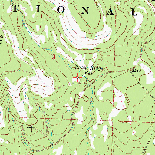 Topographic Map of Battle Ridge Reservoir, OR
