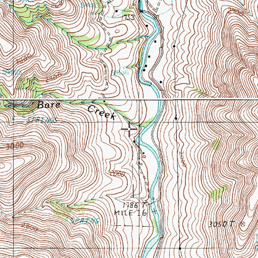 Topographic Map of Bare Creek, OR