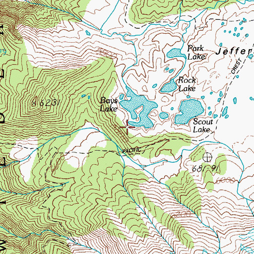 Topographic Map of Bays Lake, OR