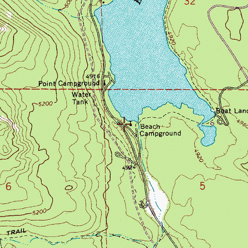 Topographic Map of Beach Recreation Site, OR