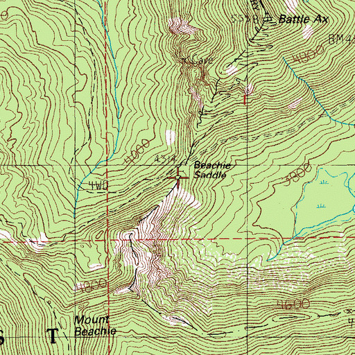 Topographic Map of Beachie Saddle, OR