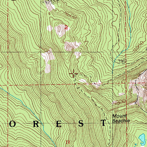 Topographic Map of Beachie Trail, OR