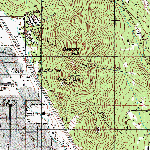 Topographic Map of Beacon Hill, OR