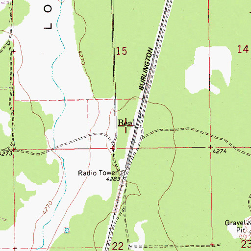 Topographic Map of Beal, OR