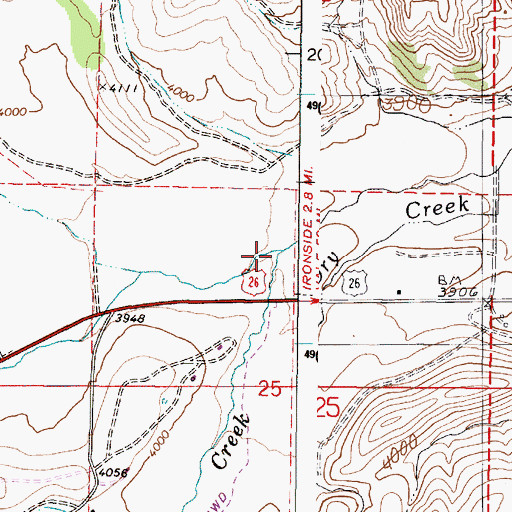 Topographic Map of Beam Creek, OR