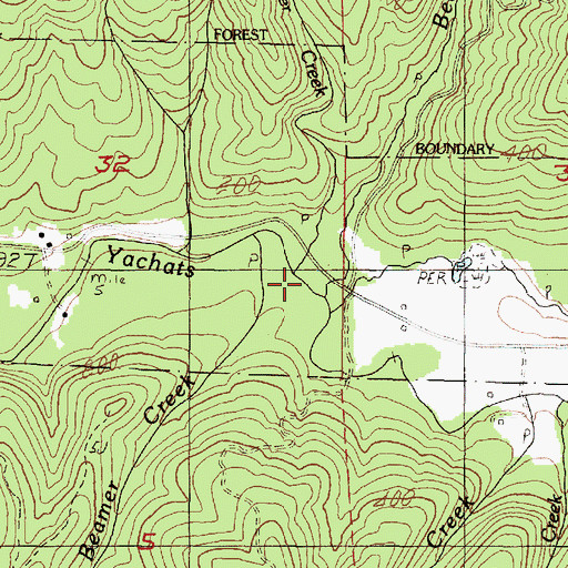 Topographic Map of Beamer Creek, OR