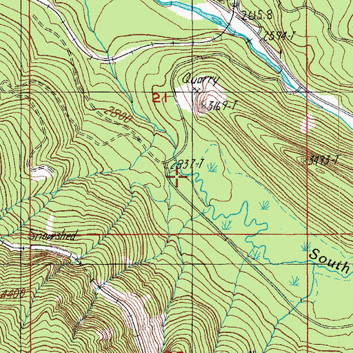 Topographic Map of Beamer Ranch, OR