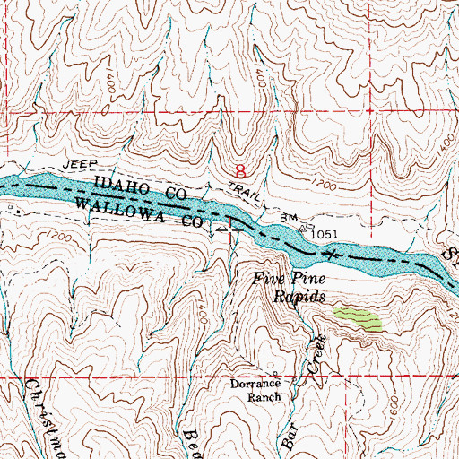 Topographic Map of Bean Creek, OR
