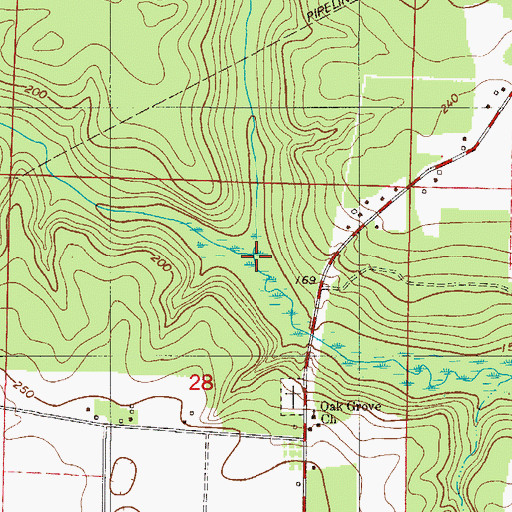 Topographic Map of Beaverdam Creek, FL