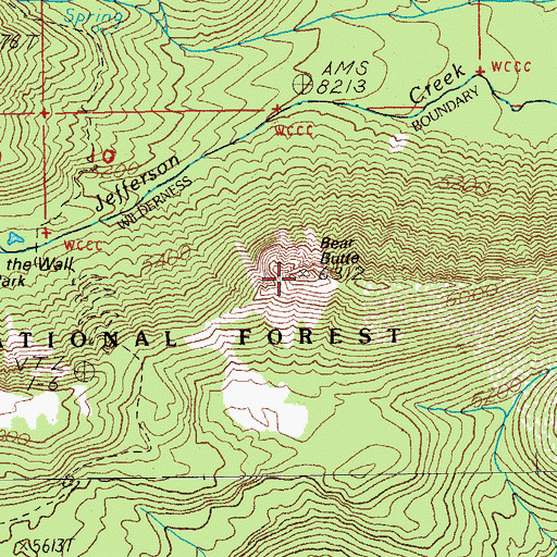 Topographic Map of Bear Butte, OR