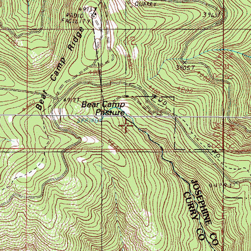 Topographic Map of Bear Camp Pasture Recreation Site, OR