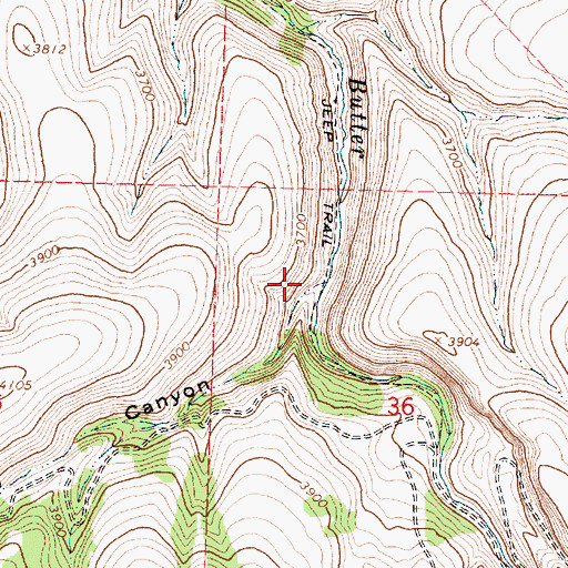Topographic Map of Bear Claw Canyon, OR