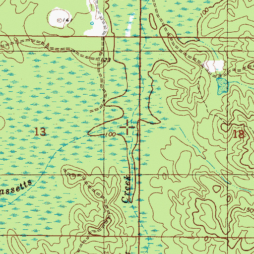 Topographic Map of Beaverdam Creek, AL