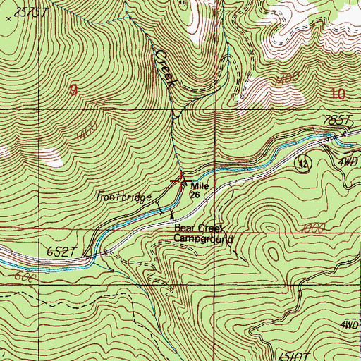 Topographic Map of Bear Creek, OR