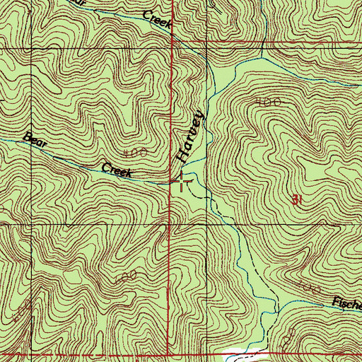 Topographic Map of Bear Creek, OR
