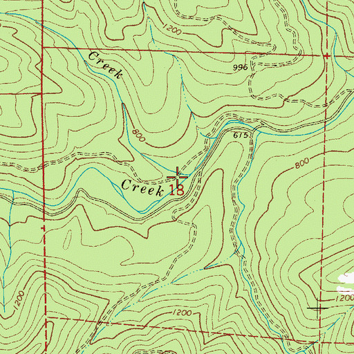 Topographic Map of Bear Creek, OR