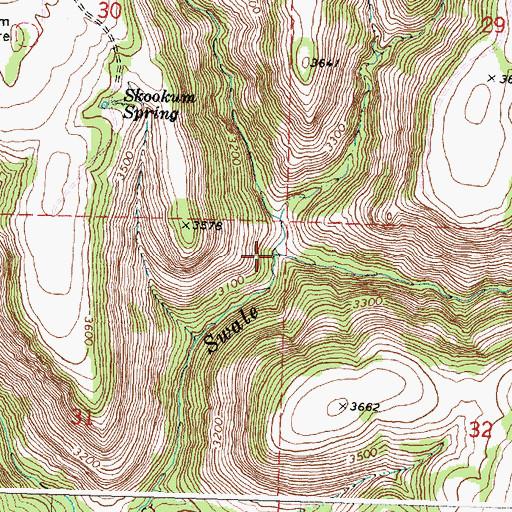 Topographic Map of Bear Creek, OR