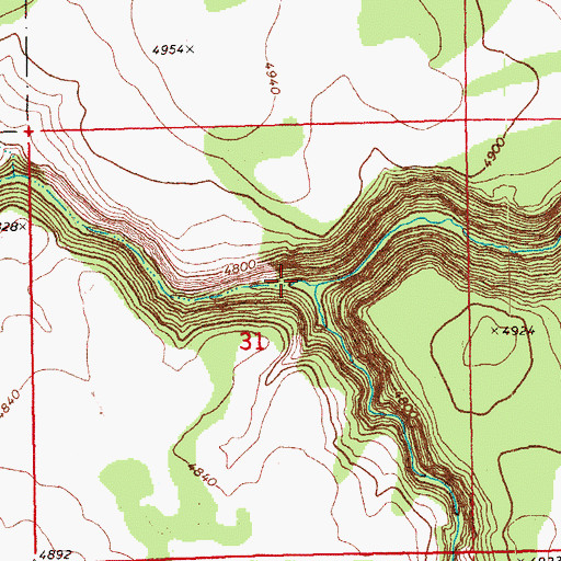 Topographic Map of Bear Creek, OR