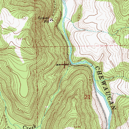 Topographic Map of Bear Creek, OR