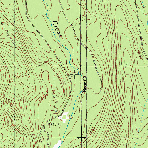 Topographic Map of Bear Creek, OR