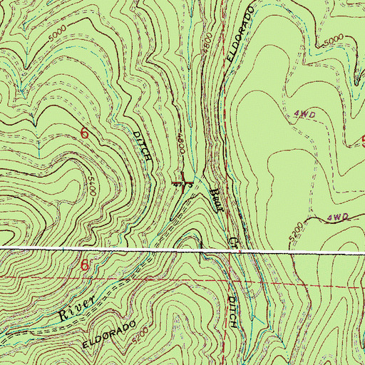Topographic Map of Bear Creek, OR