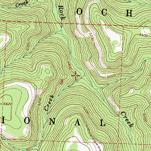 Topographic Map of Bear Creek, OR