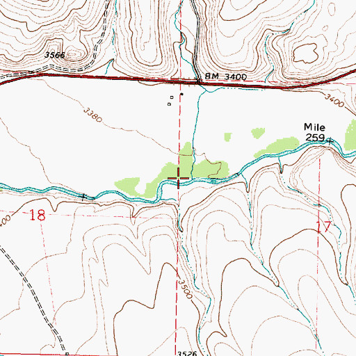 Topographic Map of Bear Creek, OR